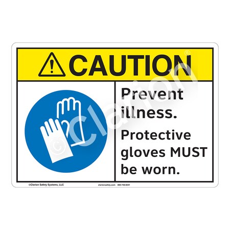 ANSI/ISO Compliant Caution Prevent Illness Safety Signs Outdoor Weather Tuff Aluminum (S4) 14 X 10
